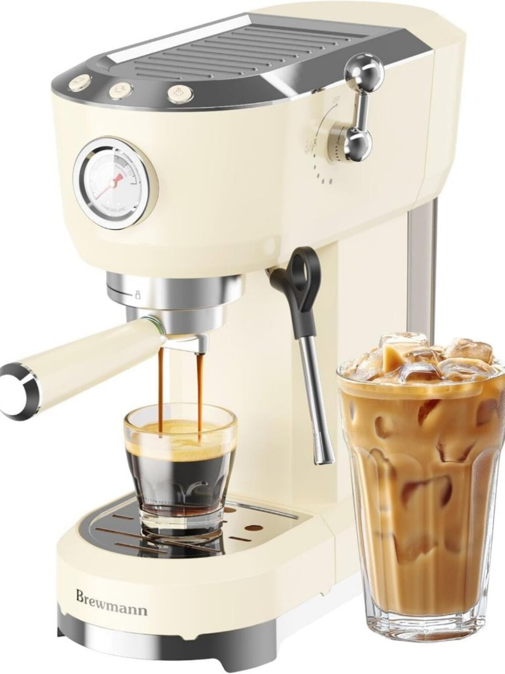20 Bar Espresso Machine for Latte & Cappuccino, Fast Heating, Milk Frother, 42oz